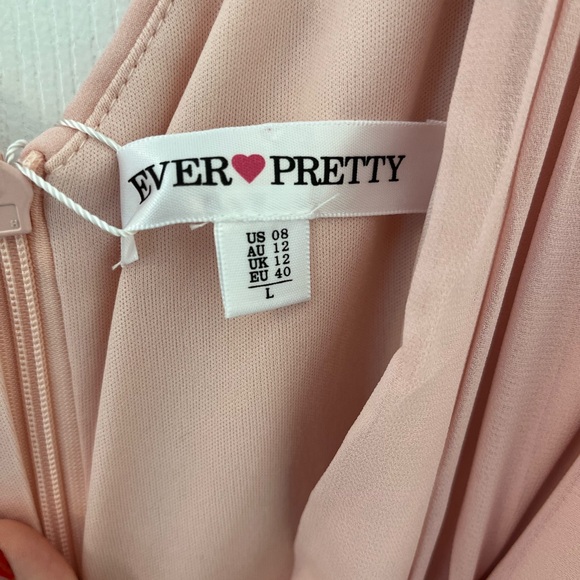 Pink Ever Pretty V Neck Ruched Midi Chiffon Dress - Picture 5 of 7